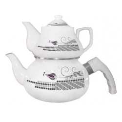 Porselen caydanlik Lale mor model